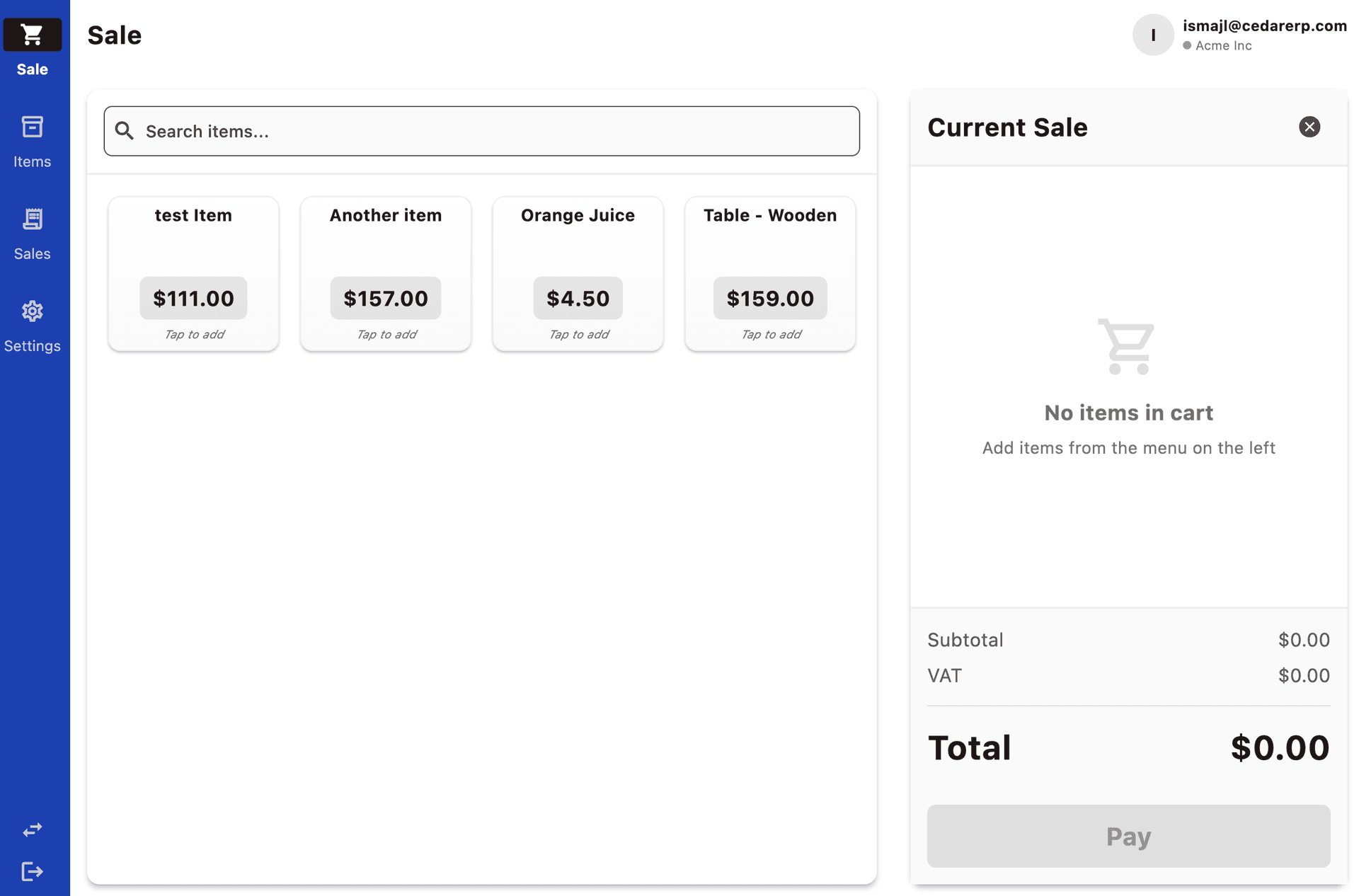 POS System Interface